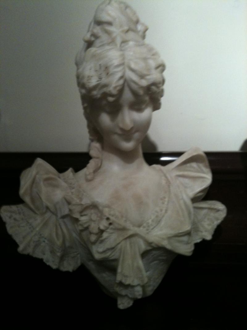 French Maiden Bust, 1865, marble, alabaster.